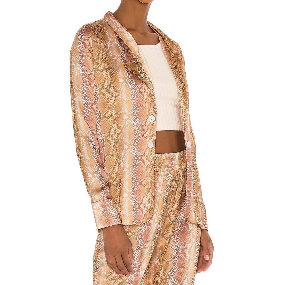 NEW BEACH RIOT tracy blazer in golden snakeskin - Picture 2 of 3
